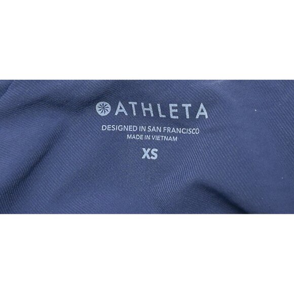 Athleta Swim Skinny Strap One Piece Swimsuit Sz XS Animal Print Black Blue - Picture 7 of 11